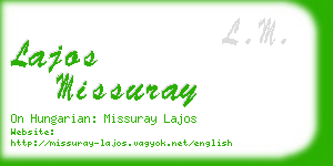 lajos missuray business card